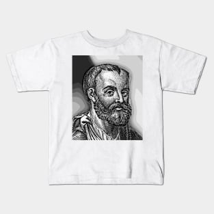 Galen Black and White Portrait | Galen Artwork 2 Kids T-Shirt